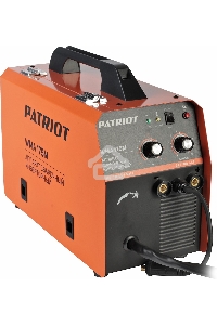 Полуавтомат сварочный инверторный PATRIOT WMA 175M MIG/MAG/MMA, полуавтоматическая сварка в среде газа (MIG/MAG) стальной и флюсовой проволокой 0.6/0.8 мм, сварка электродом (MMA) до 4мм, сварочный ток в режиме MIG: 40-170А; сварочный ток в режиме MMA: 40