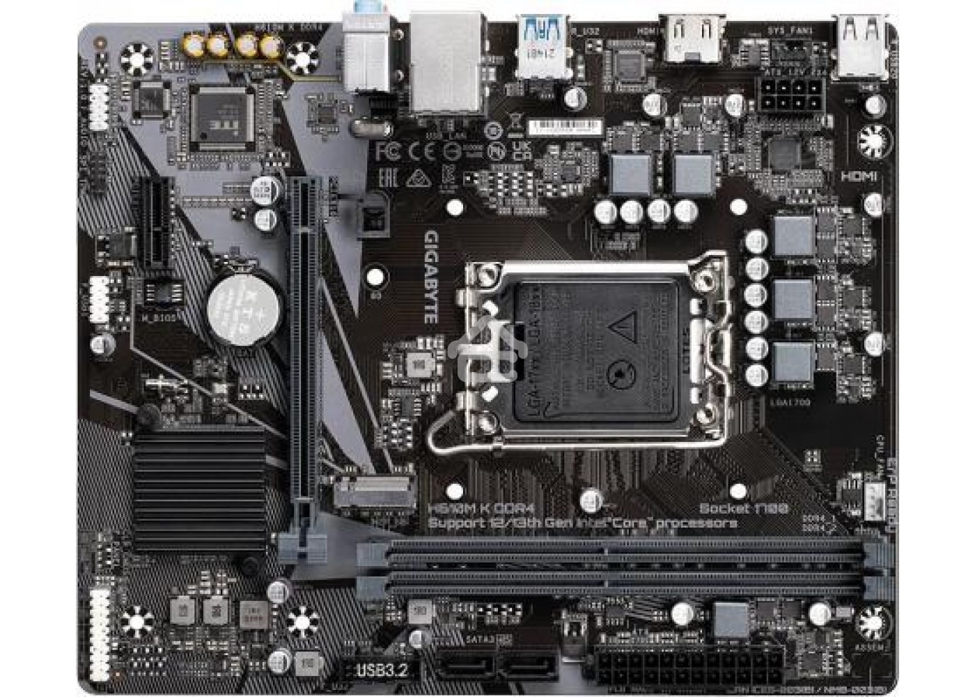 Материнская плата Gigabyte H610M K DDR4 V2.0, LGA 1700, Intel H610, 2xDDR4, 2xSATA, 1xM.2, 1xPCIe 4.0 x16, 1xPCIe x1, 1xHDMI, 1x 1Gb LAN, 2xUSB-A 3.2 Gen 1, 4xUSB-A 2.0, 3x 3.5 мм, 7.1, mATX