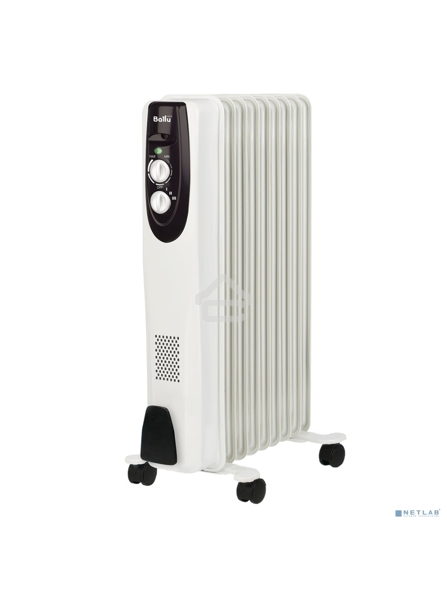 Масляный обогреватель Ballu Classic BOH/CL-09WRN (9 секций), белый, 2000 Вт, 25 м2, термостат