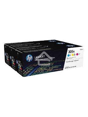 Картридж лазерный набор HP CF370AM № 305A голубой/пурпурный/желтый CLJ M451 (CE411A+CE412A+CE413A)