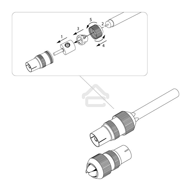 Разъем гнездо TV без пайки Металл 