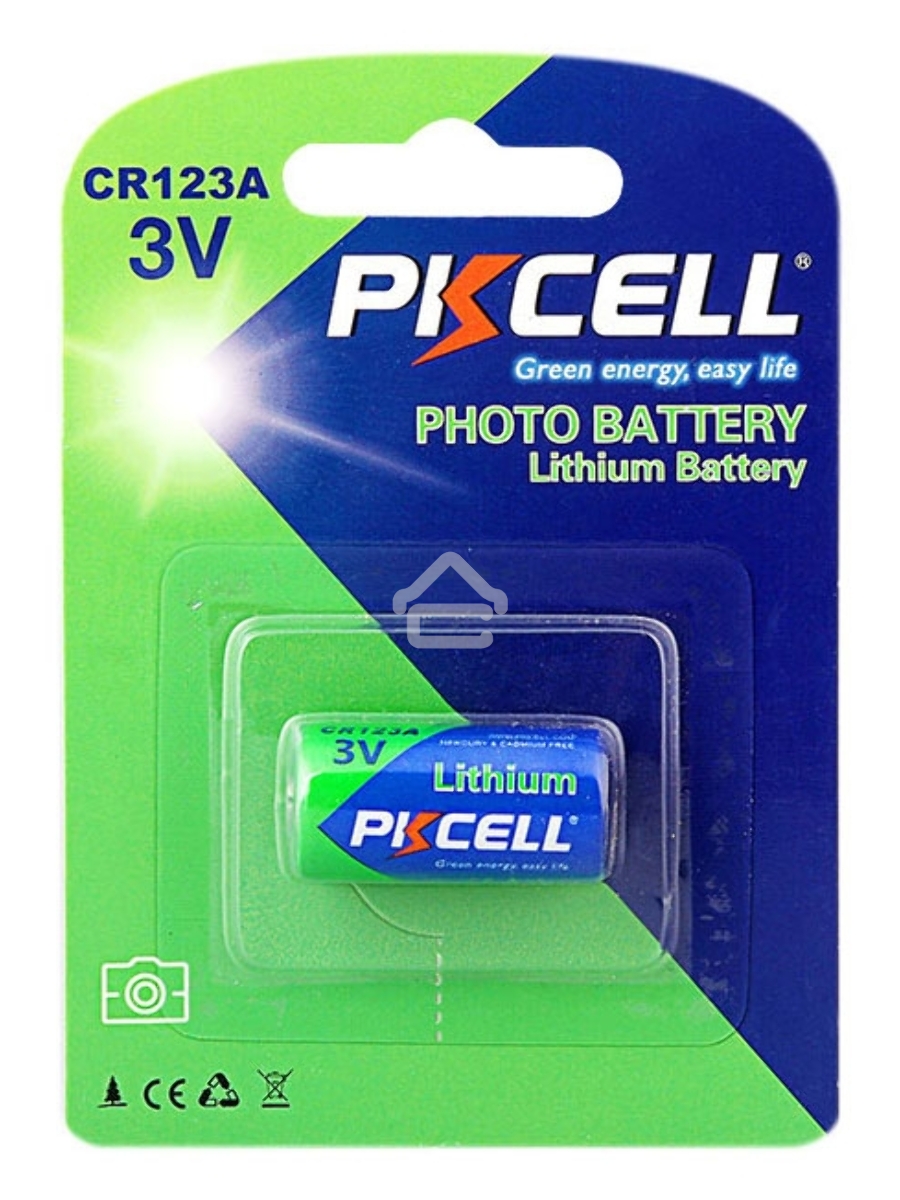 Литиевый элемент питания PKCELL CR123A-1B тип - CR123A 1 шт в блистере