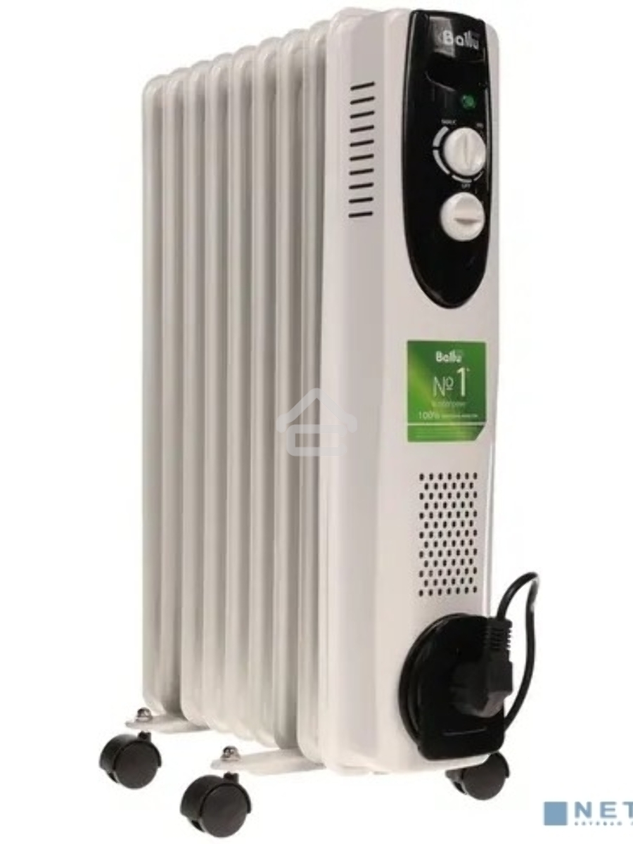 Масляный обогреватель Ballu Classic BOH/CL-09WRN (9 секций), белый, 2000 Вт, 25 м2, термостат