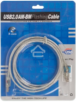 Кабель USB2.0 Ningbo USB A (m)/USB B (m) 1.8м подсветка