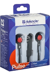 Наушники Defender Pulse 428 черный  вставки