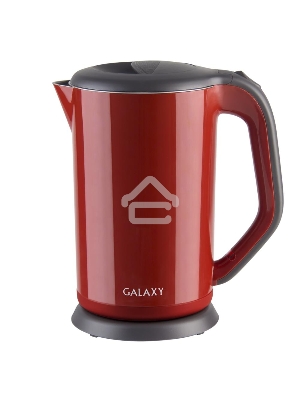 Чайник электрический Galaxy GL 0318, красный, пластик, 2000 Вт, 1,7 л
