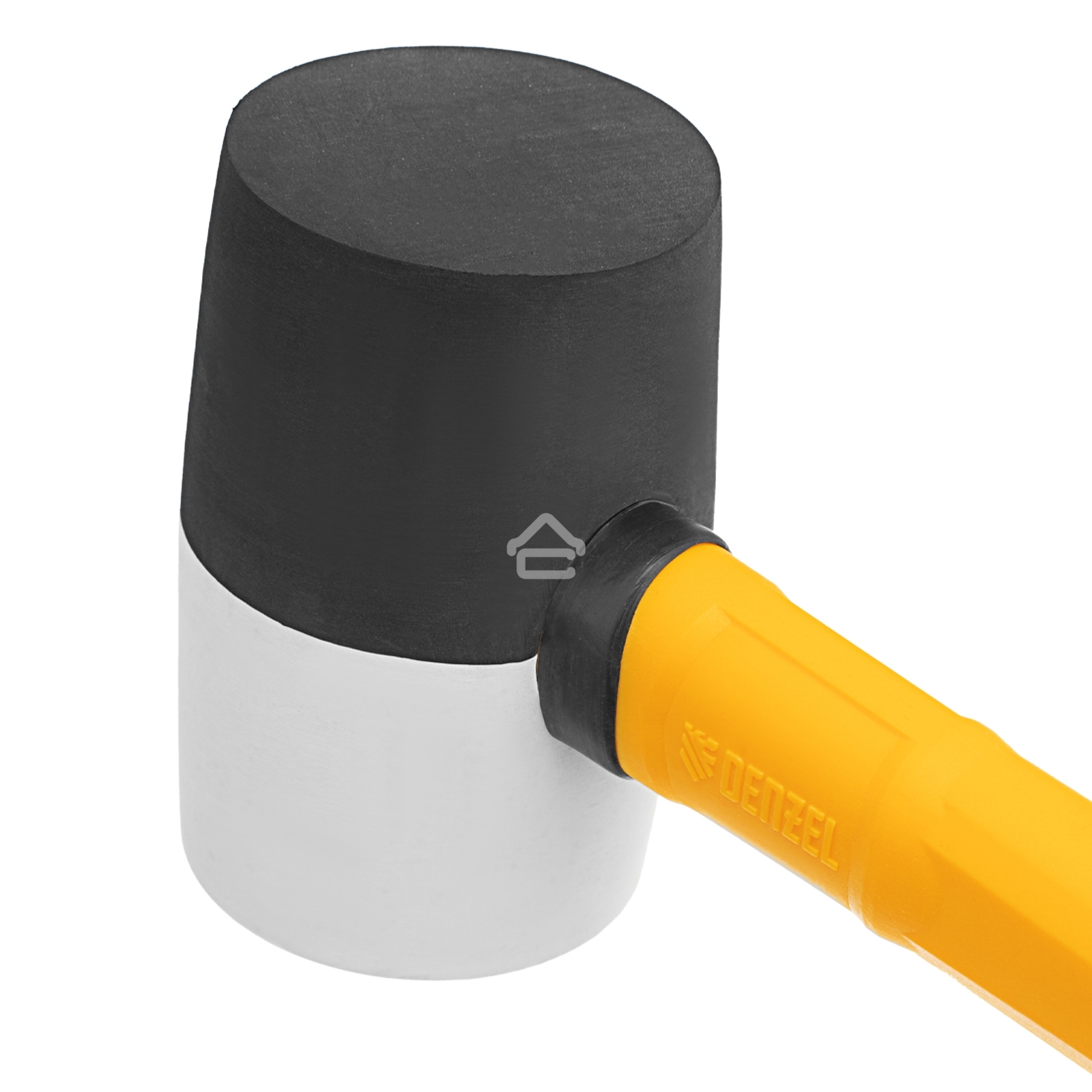 Киянка резиновая Denzel 225 г, черно-белая, фибергласовая рукоятка c TPR покрытием