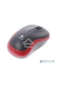 Мышь беспроводная Logitech M185, красный, 1000 dpi, радиоканал, USB, кнопки - 3