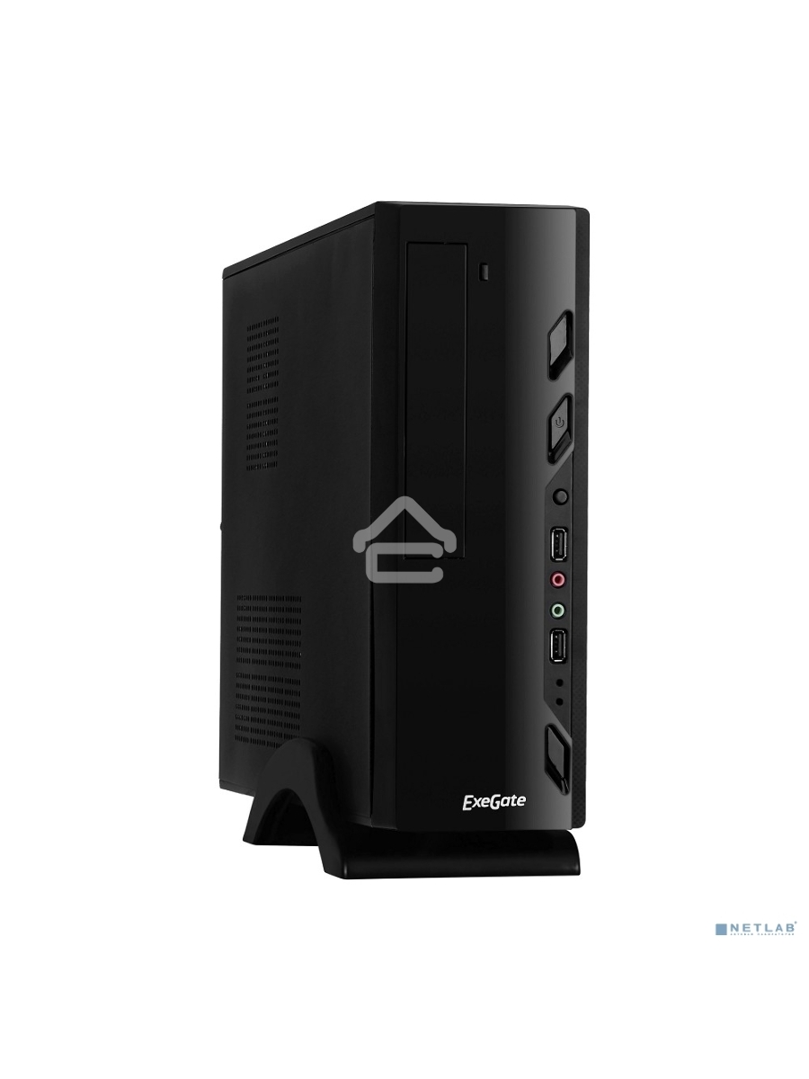 Компьютерный корпус Exegate EX268694RUS Компьютерный корпус MiniITX Exegate MI-208 Black, miniITX/mATX, <M350, 80mm>, 2*USB, Audio