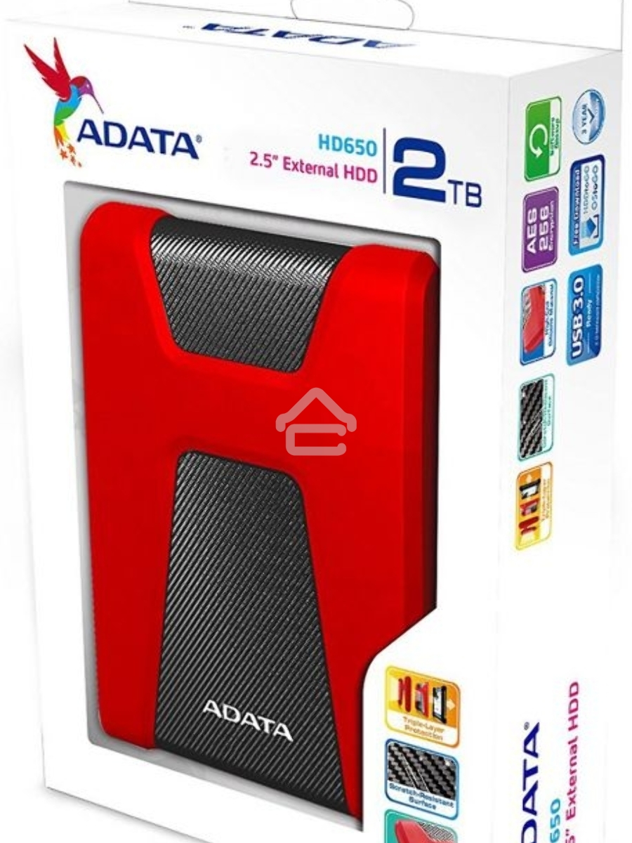 Внешний жесткий диск AData USB 3.1 2Tb AHD650-2TU31-CRD HD650 DashDrive Durable 2.5