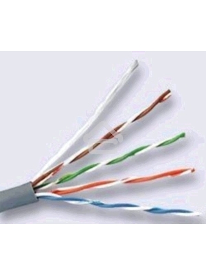 Кабель сетевой HQ Solid Cu 4 pair 0.42mm cat5E 305м серый (43648)