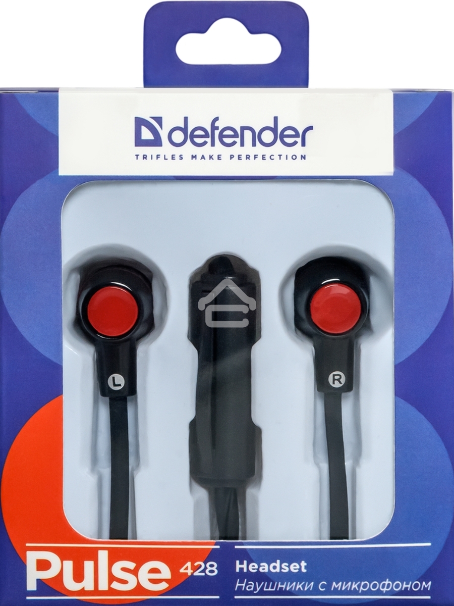 Наушники Defender Pulse 428 черный вставки