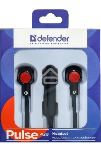 Наушники Defender Pulse 428 черный  вставки