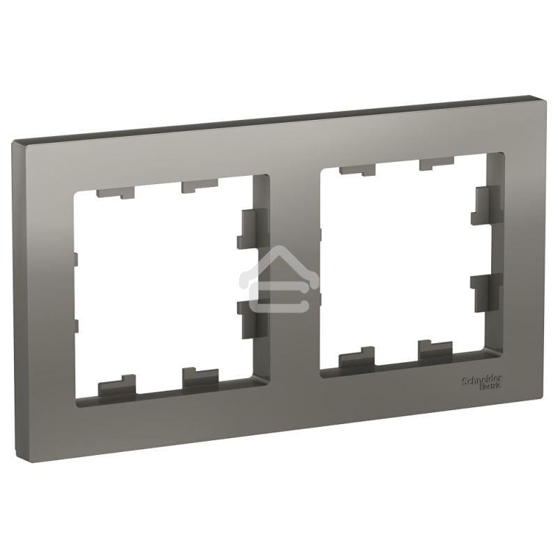 Рамка 2-м AtlasDesign универс. сталь SchE ATN000902