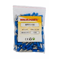 Разъем штекерный изолированный Rexant штекер 4 мм 1.5-2.5 мм² (РШи-п 2.5-4/РШИп 2-5-4) синий