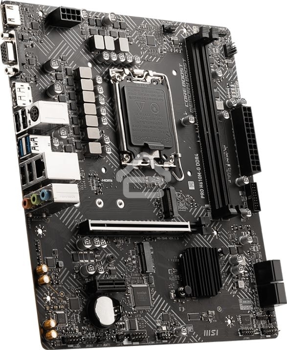 Материнская плата MSI PRO H610M-G, LGA 1700, Intel H610, 2xDDR5, 4xSATA, 1xM.2, 1xPCIe 4.0 x16, 1xPCIe 3.0 x1, 1xHDMI, 1xDP, 1xVGA, 1xRJ45 1Gb, 2xUSB-A 3.2 Gen 1, 4xUSB-A 2.0, 3x3.5мм, 7.1, mATX