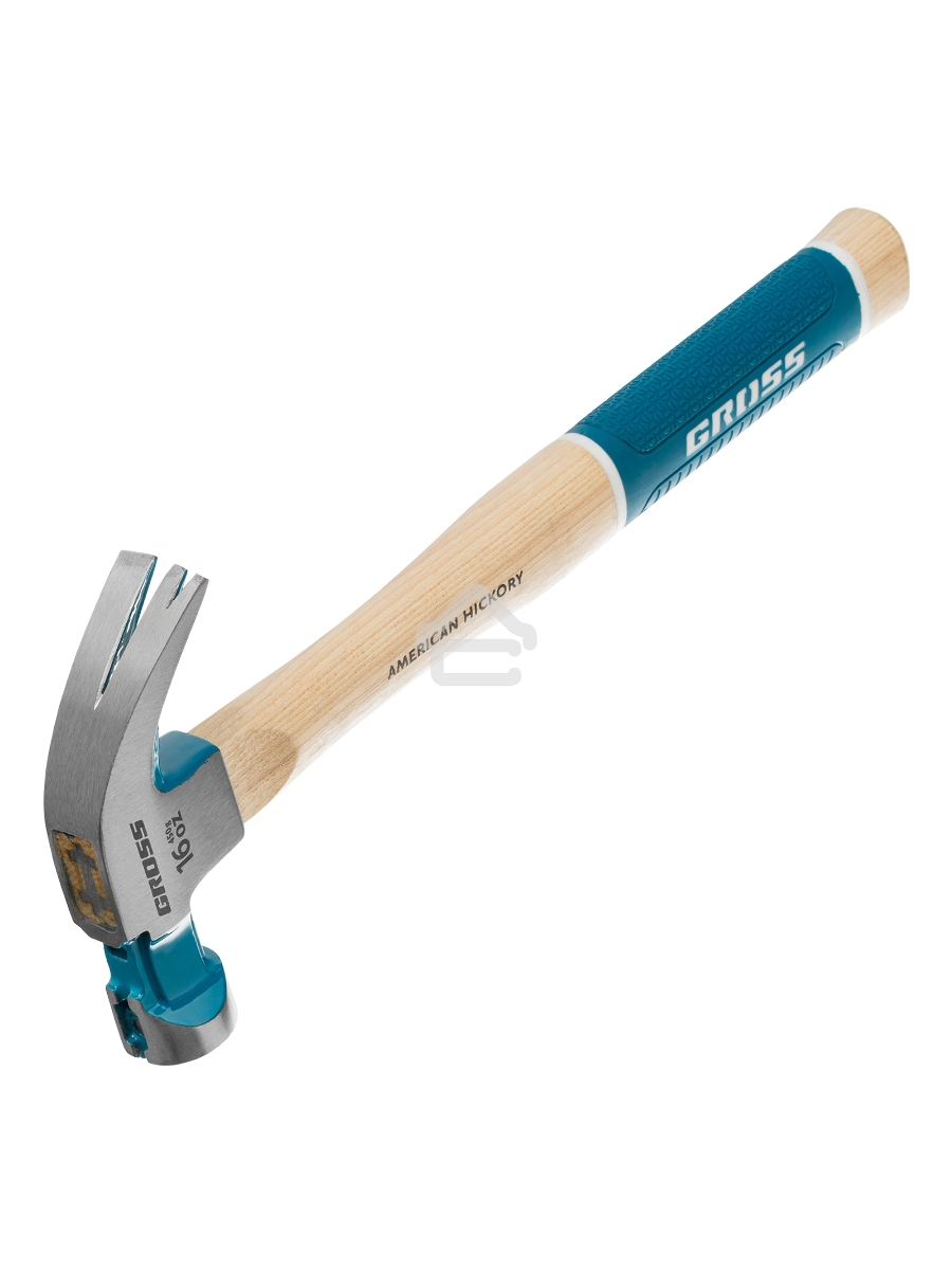 Молоток-гвоздодер,450 г, угол 45, магнит, обрезиненная рукоятка AMERICAN HICKORY GROSS