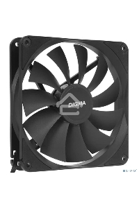 Вентилятор для корпуса Digma DFAN140PWM-1BK черный, 140 мм, 1500 об/мин, 28 дБ, 4 pin