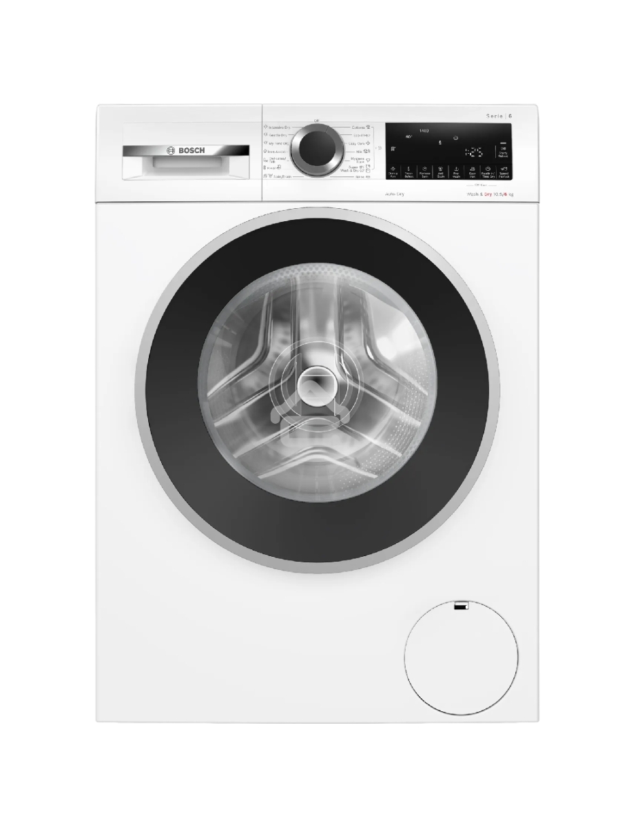 Стирально-сушильная машина Bosch WNA25401ME, максимальная загрузка: 10/6 кг, 1400 об/мин, 848x598x590 мм. Класс энергопотребления A, EcoSilence Drive,VarioDrum барабан, многофункциональный LED дисплей,панель управления на английском языке,  пр-во Китай
