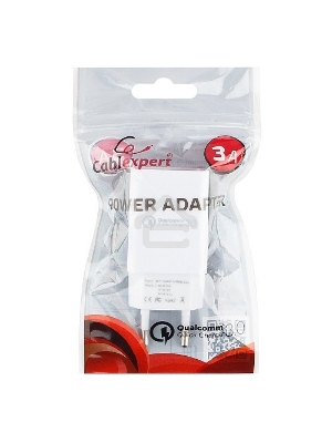 Адаптер питания Cablexpert MP3A-PC-16, QC 3.0, 100/220V - 1 USB порт 5/9/12V, белый
