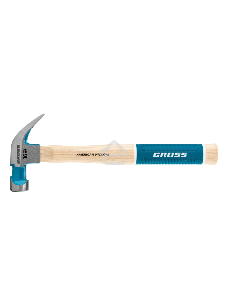 Молоток-гвоздодер,450 г, угол 45, магнит, обрезиненная рукоятка AMERICAN HICKORY GROSS