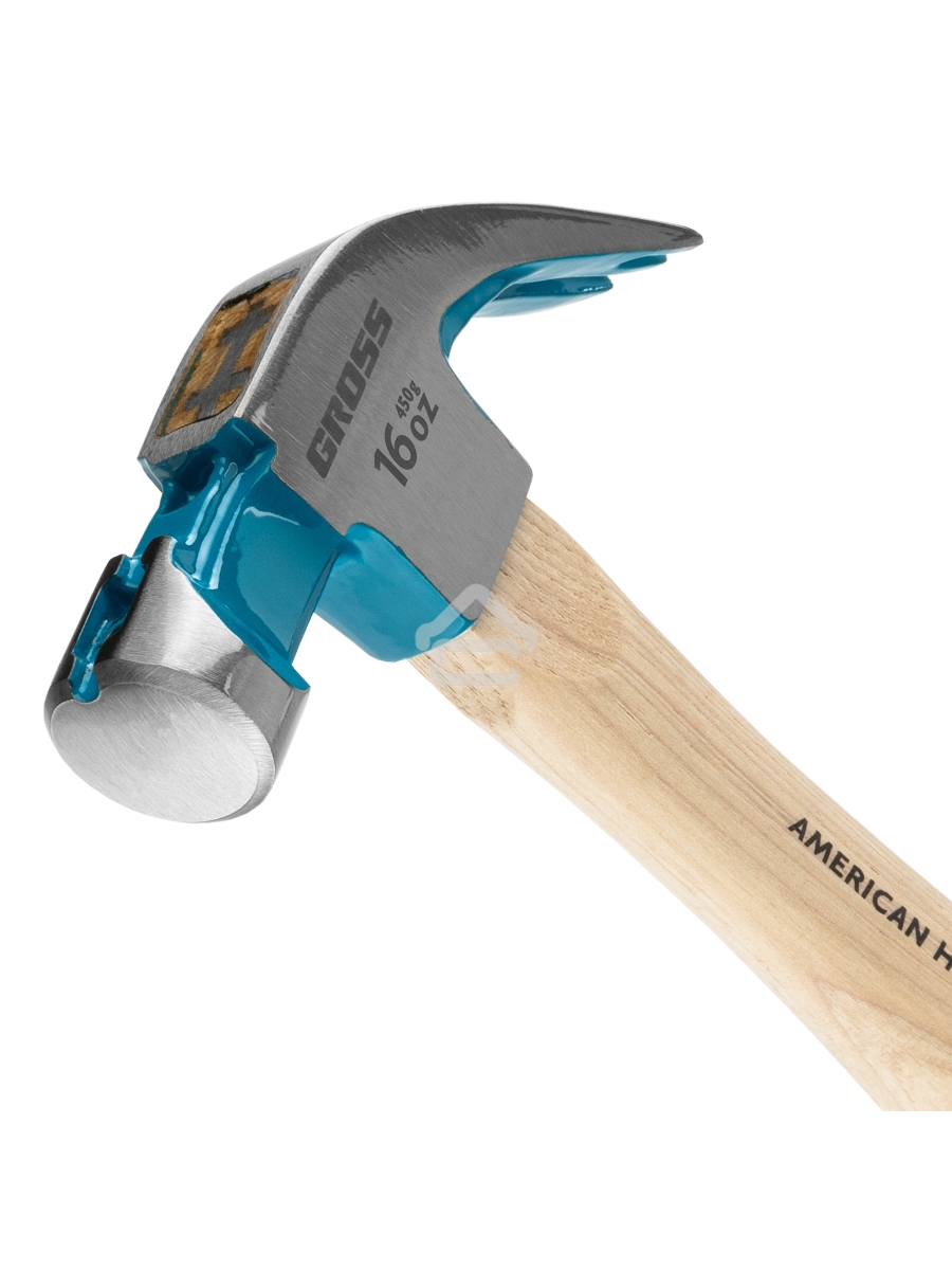 Молоток-гвоздодер,450 г, угол 45, магнит, обрезиненная рукоятка AMERICAN HICKORY GROSS