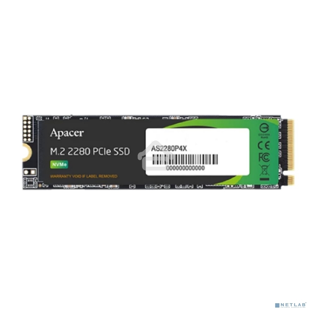 Накопитель SSD Apacer 1Tb, M.2 2280 AS2280P4X, PCIe 3.0 x4, NVMe, R/W 2100/1700