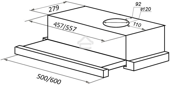 Вытяжка встраиваемая Maunfeld VS Light Glass 60 белый, 60 см, 520 куб. м/ч, 56 дБ