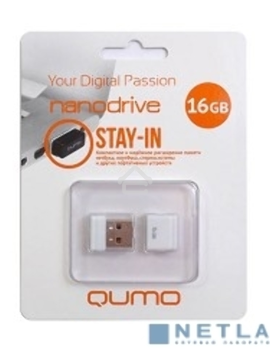 Флэш Диск QUMO 16GB NANO QM16GUD-NANO-W White