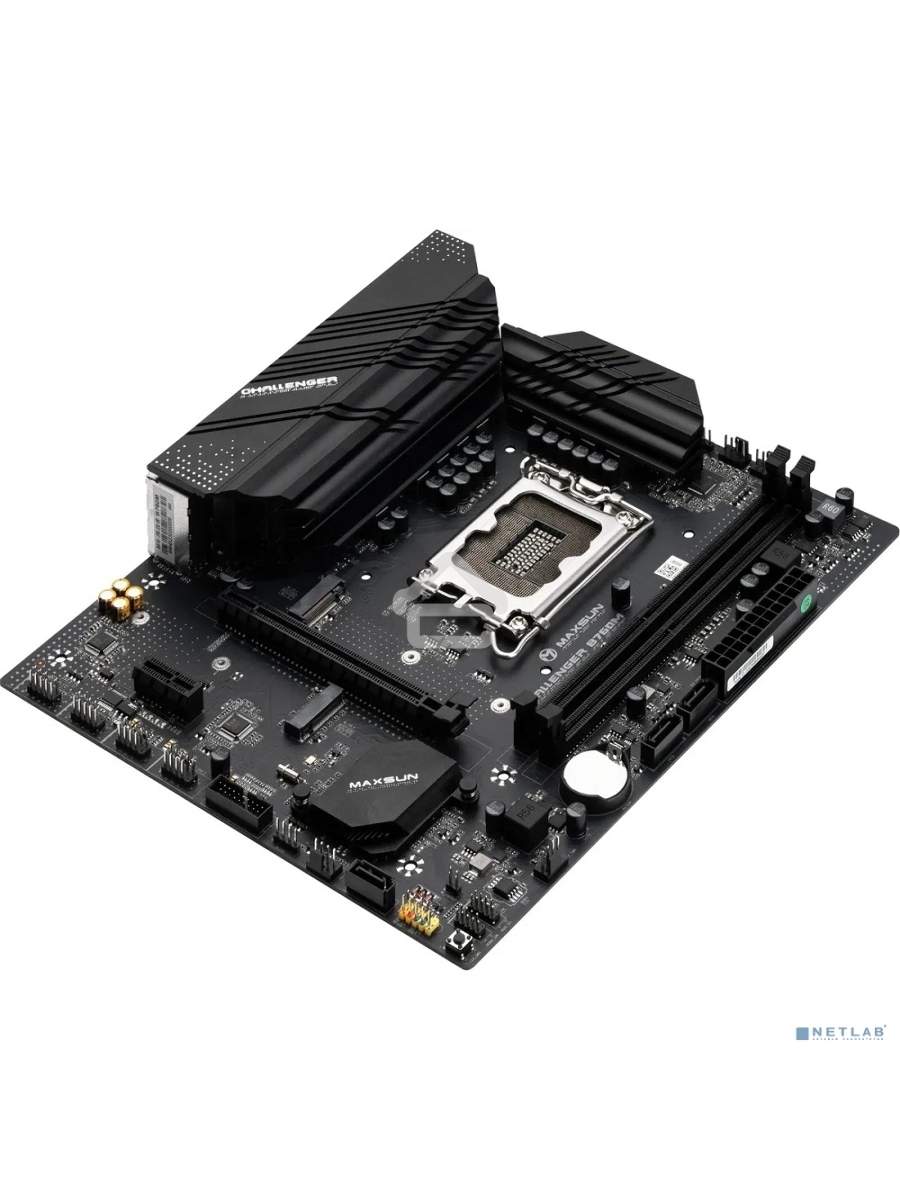 Материнская плата Maxsun Challenger B760M, LGA 1700, Intel B760, 2xDDR4, 3xSATA, 2xM.2, 1xPCIe 4.0 x16, 1xPCIe 3.0 x1, 1xHDMI, 1xVGA, 1x 1Gb LAN, 4xUSB-A 3.2 Gen 1, 2xUSB-A 2.0, 5.1, M-ATX