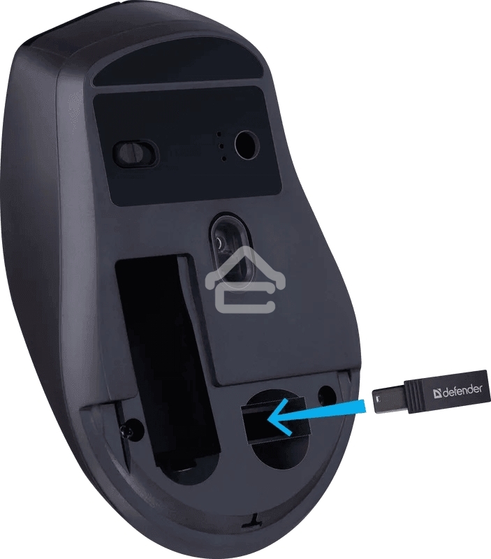 Мышь беспроводная Defender Effect X MS-095 черный, 1600 dpi, радиоканал, USB, кнопки - 6