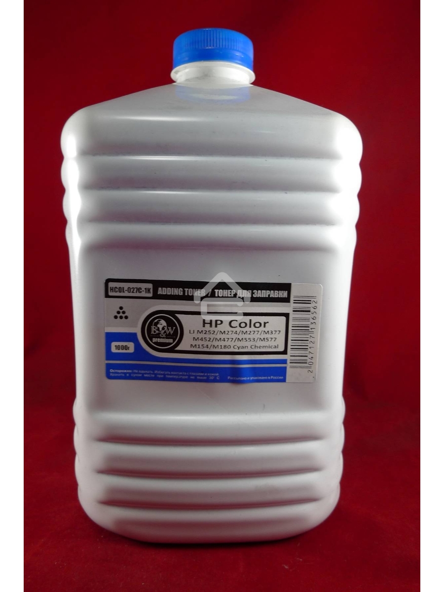 Тонер HP Color LJ M252/M274/M277/M377/M452/M477/M553/M577/M154/M180 (CF401/CF411/CF361/CF511/CF531) Cyan химический (кан. 1кг) BW Premium фас. Россия
