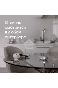 Умная колонка VK Капсула Мини 5Вт, с голосовым ассистентом Маруся, с LED-часами, светло-серый