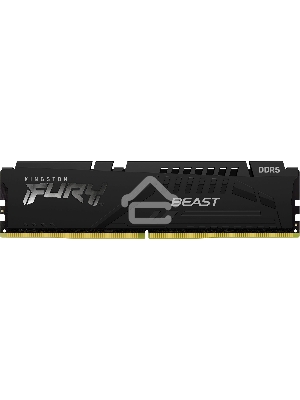 Оперативная память Kingston Fury Beast, DDR5, 16GB (1x16 GB), 5200 MHz, CL40, с радиатором, чёрный