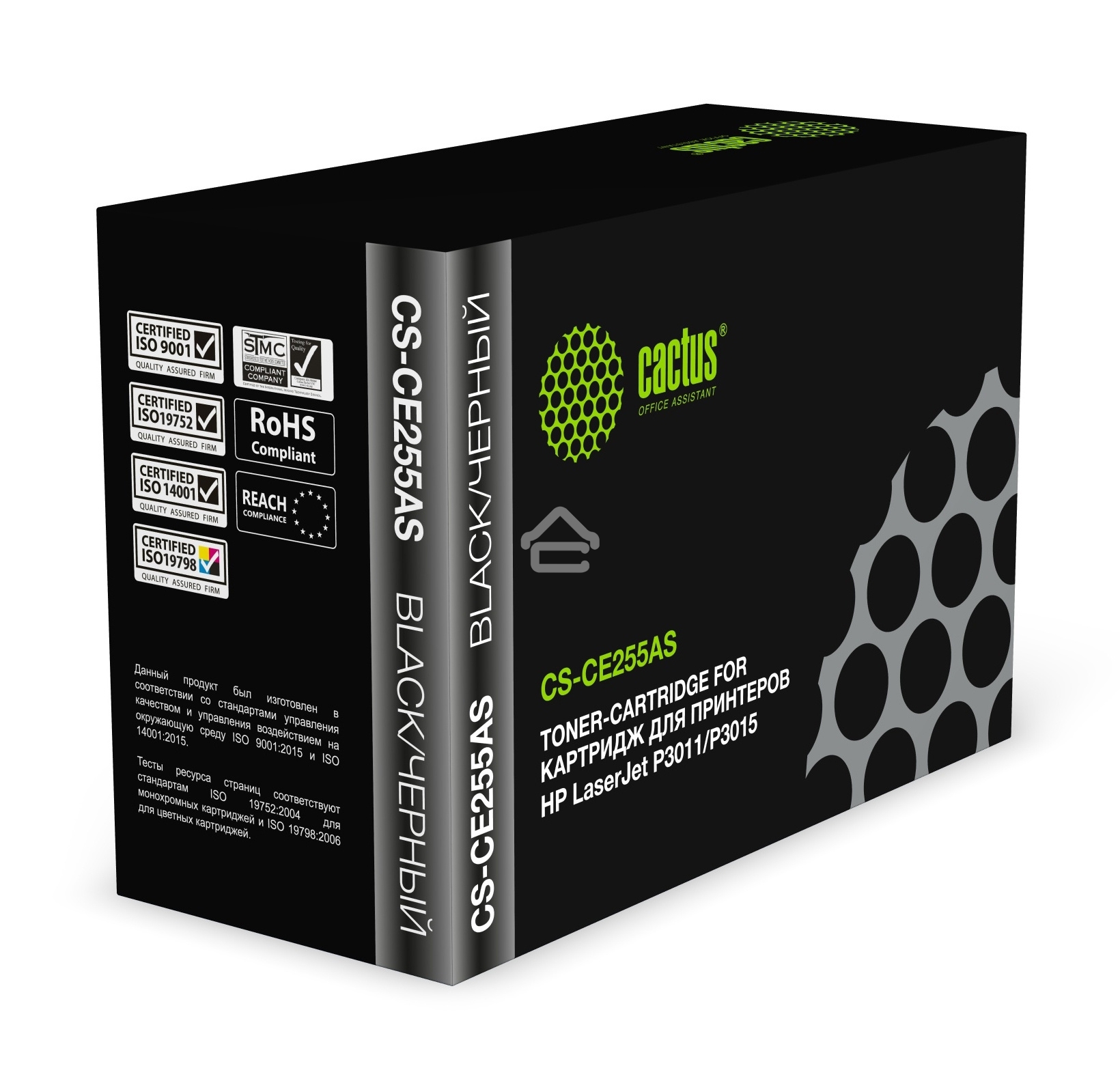Картридж лазерный Cactus CS-CE255AS черный (6000 стр.) для HP LaserJet P3011/P3015