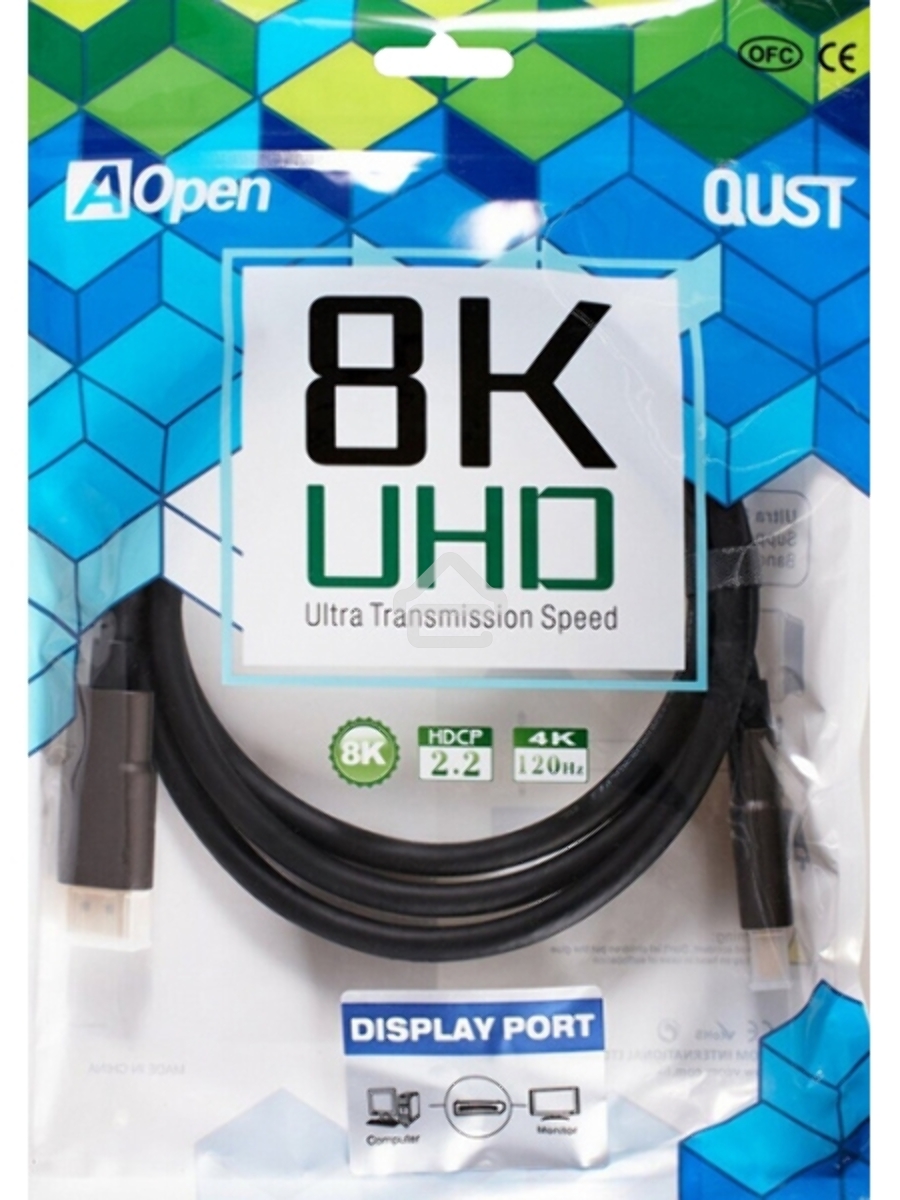 Кабель соединительный DISPLAY PORT v1.4, 8K@60Hz, 2m Aopen/Qust<ACG633-2M>