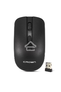 Мышь беспроводная Crown CMM-336W черный, 1600 dpi, радиоканал, USB, кнопки - 4