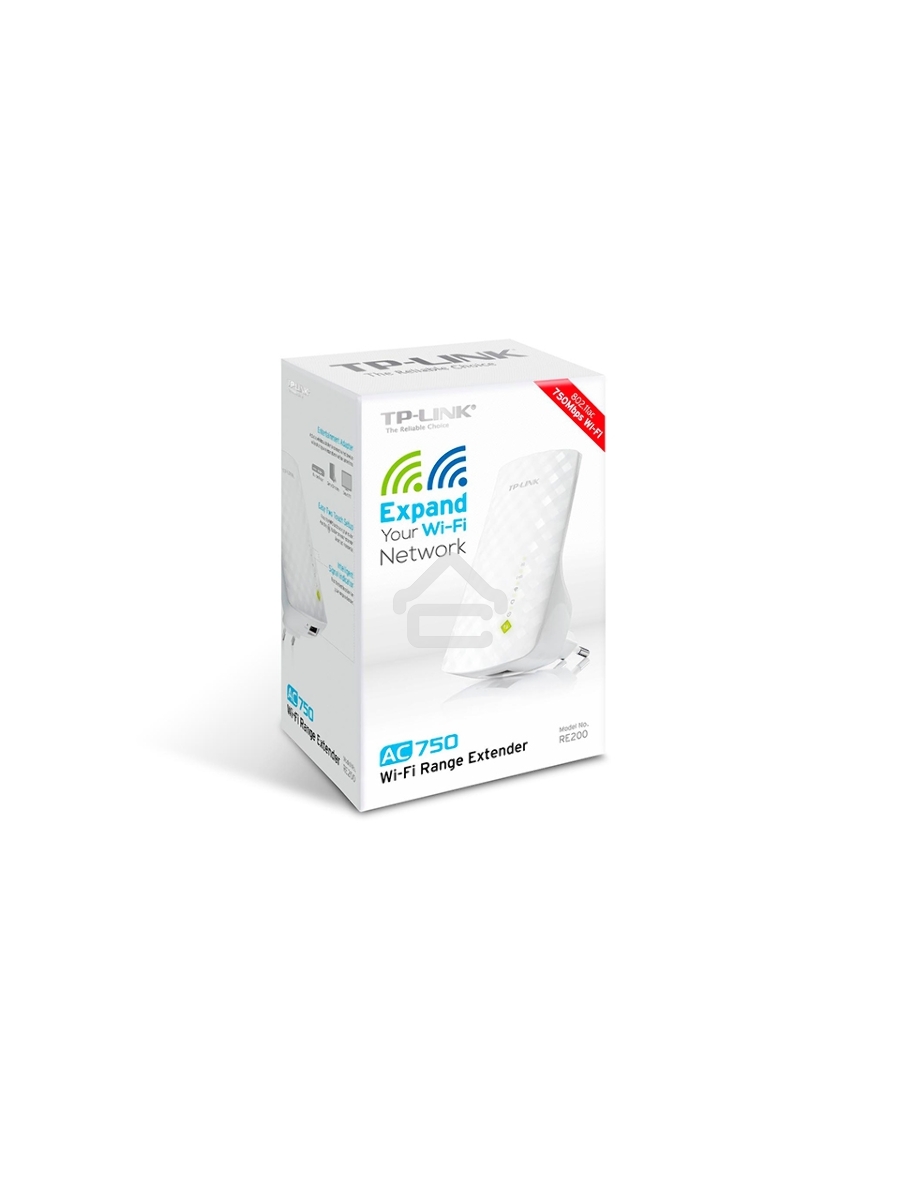 Повторитель беспроводного сигнала TP-Link SOHO RE200 10/100BASE-TX/Wi-Fi белый поставляется без кабеля RJ-45