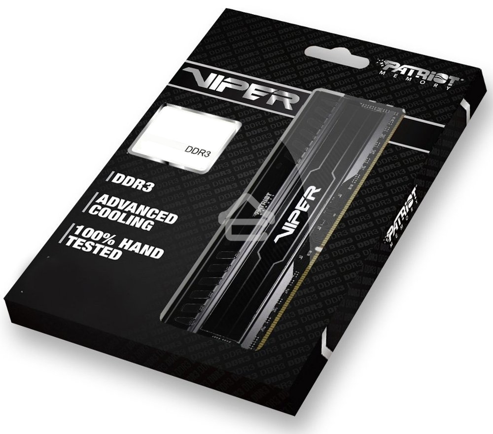 Оперативная память Patriot Viper 3, DDR3, 16Gb (2x8 Gb), 1600 MHz, CL9, DIMM, радиатор, черный