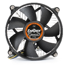 Кулер для процессора ExeGate EK-11508 серебристый/черный, 90 мм, алюминий, 2200 об/мин, 22 дБ, 3 pin, 75 Вт, 60 мм