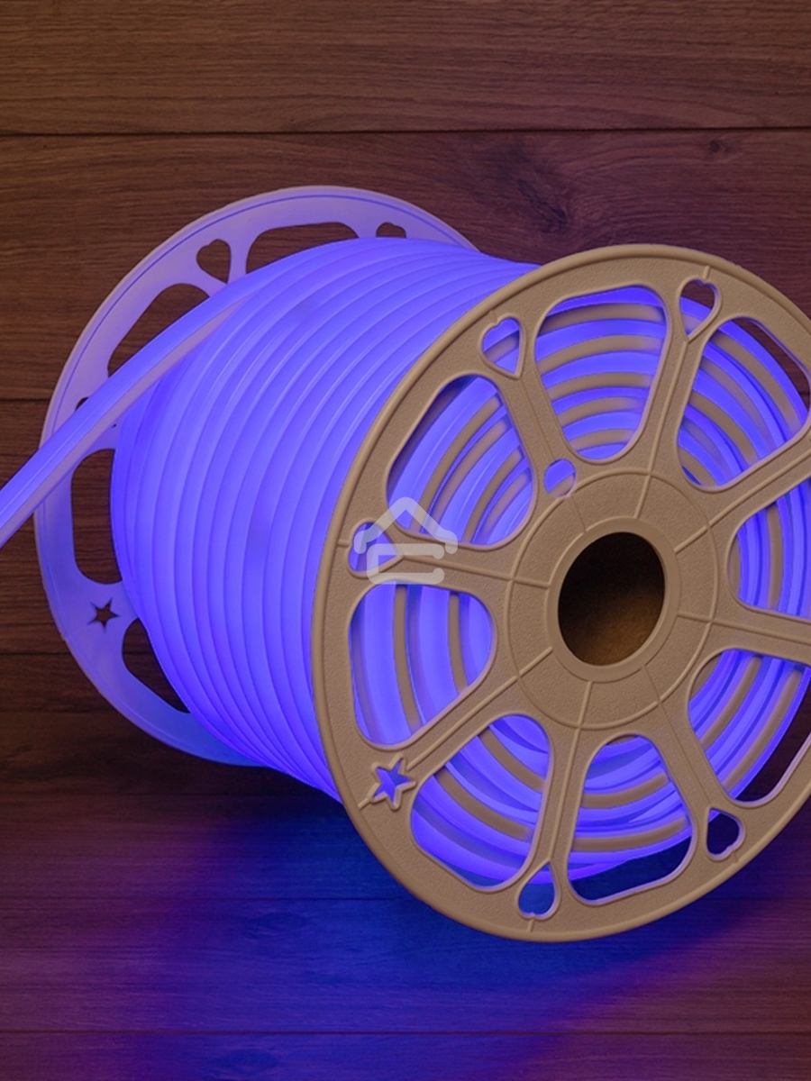 Гибкий неон LED SMD, форма – D, 16х16 мм, синий, 120 LED/м, бухта 50 м