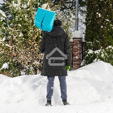 Лопата для уборки снега, полипропилен, 450х450х1355 мм, алюминиевый черенок, LUXE Palisad