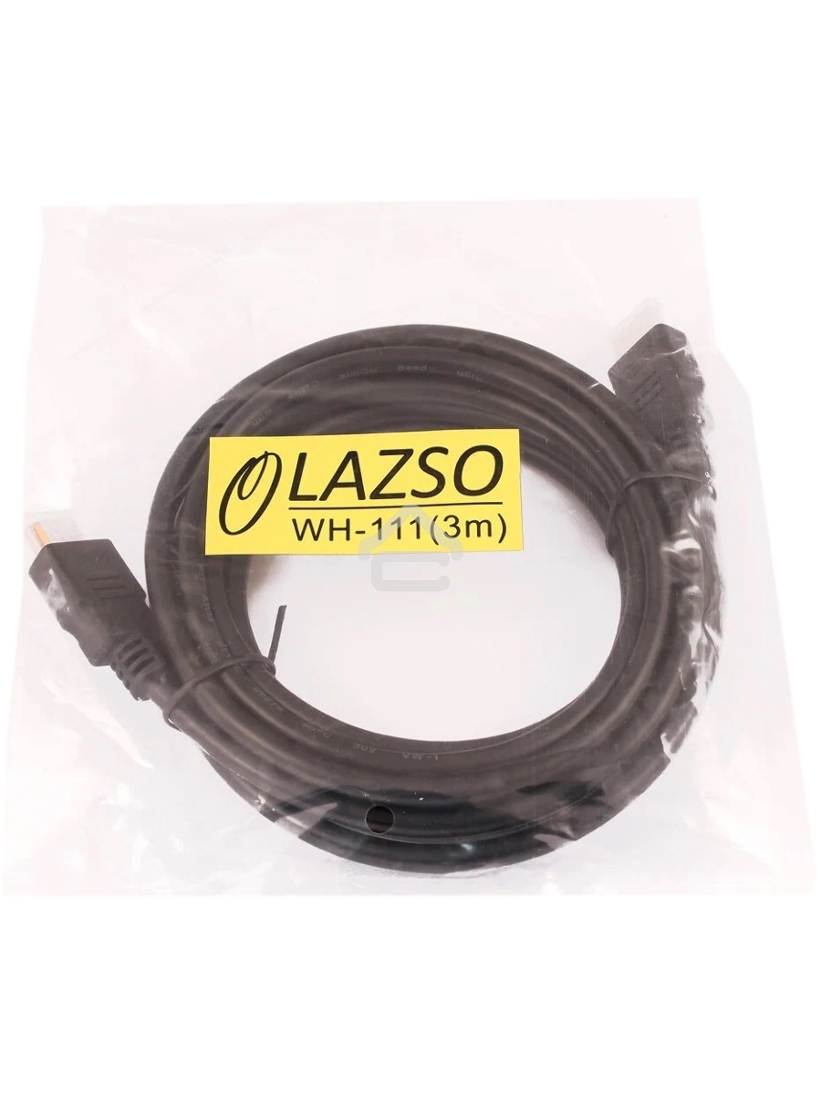 Кабель видео LAZSO WH-111-B HDMI (m)/HDMI (m) 3м. позолоченные контакты черный