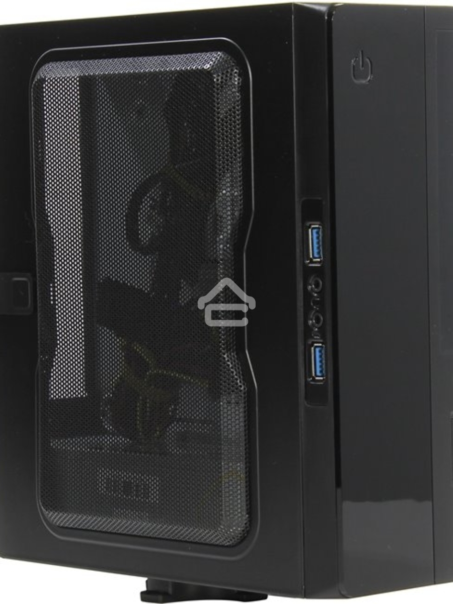 Компьютерный корпус Powerman <EQ101BK> slim ATX 200W Black [6117857] (8cm Fan, 2* USB 3.0, Audio, PM-200ATX-PRO APFC)
