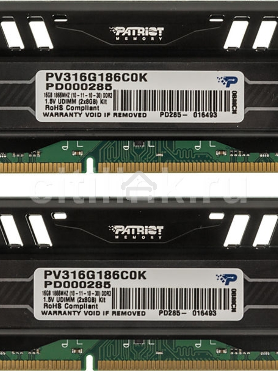 Оперативная память Patriot Viper 3, DDR3, 16GB (2x8 GB), 1866 MHz, CL10, DIMM, радиатор, черный