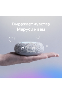 Умная колонка VK Капсула Мини 5Вт, с голосовым ассистентом Маруся, с LED-часами, светло-серый