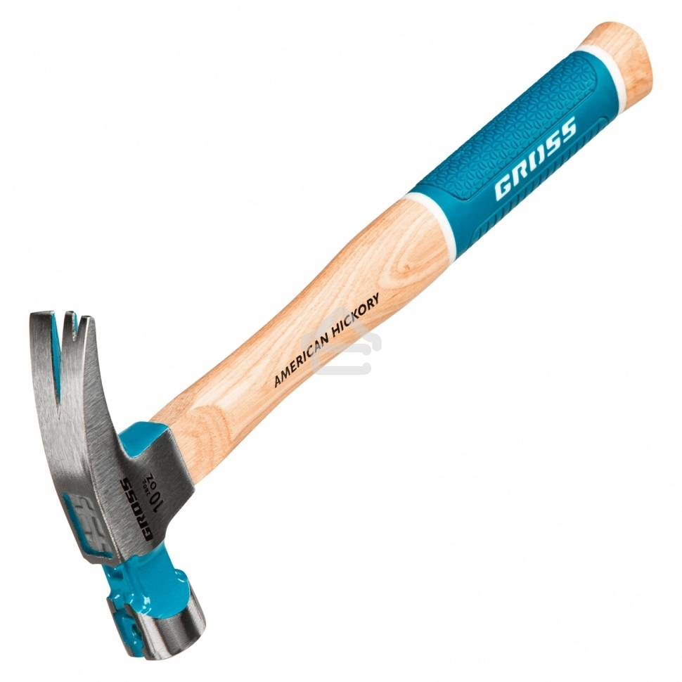 Молоток-гвоздодер Gross AMERICAN HICKORY 280 г, угол 75, магнит, обрезиненная рукоятка