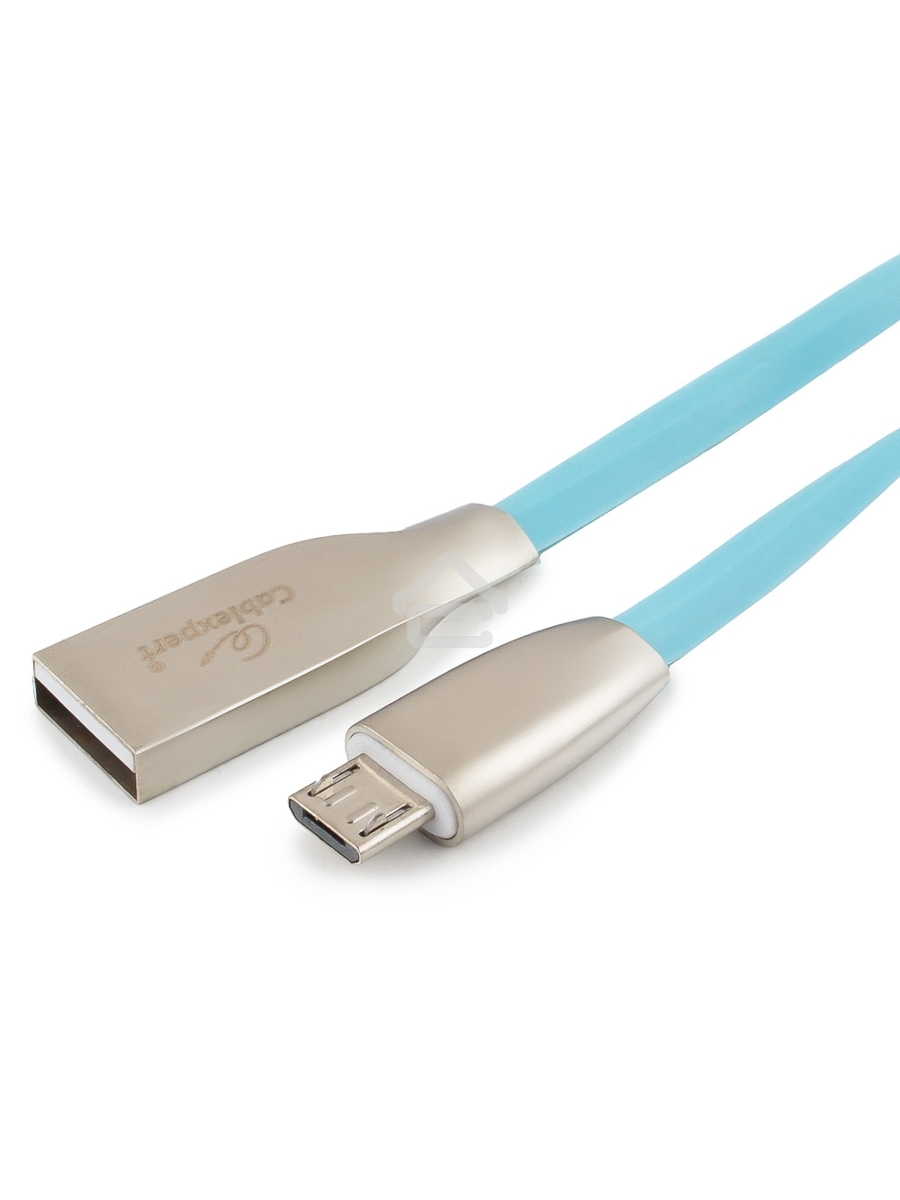 Кабель USB 2.0 Cablexpert CC-G-mUSB01Bl-1M, AM/microB, серия Gold, длина 1м, синий, блистер