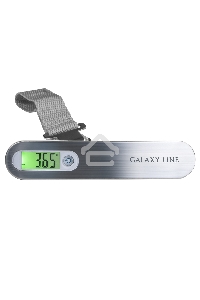 Безмен Galaxy LINE GL 2833, серый, ЖК-дисплей с подсветкой зеленого цвета, максимально допустимый вес 50 кг, цена деления 10 г, функция обнуления массы тары, индикатор перегрузки, индикация низкого заряда элемента питания, крюк и ремень для взвешивания, е