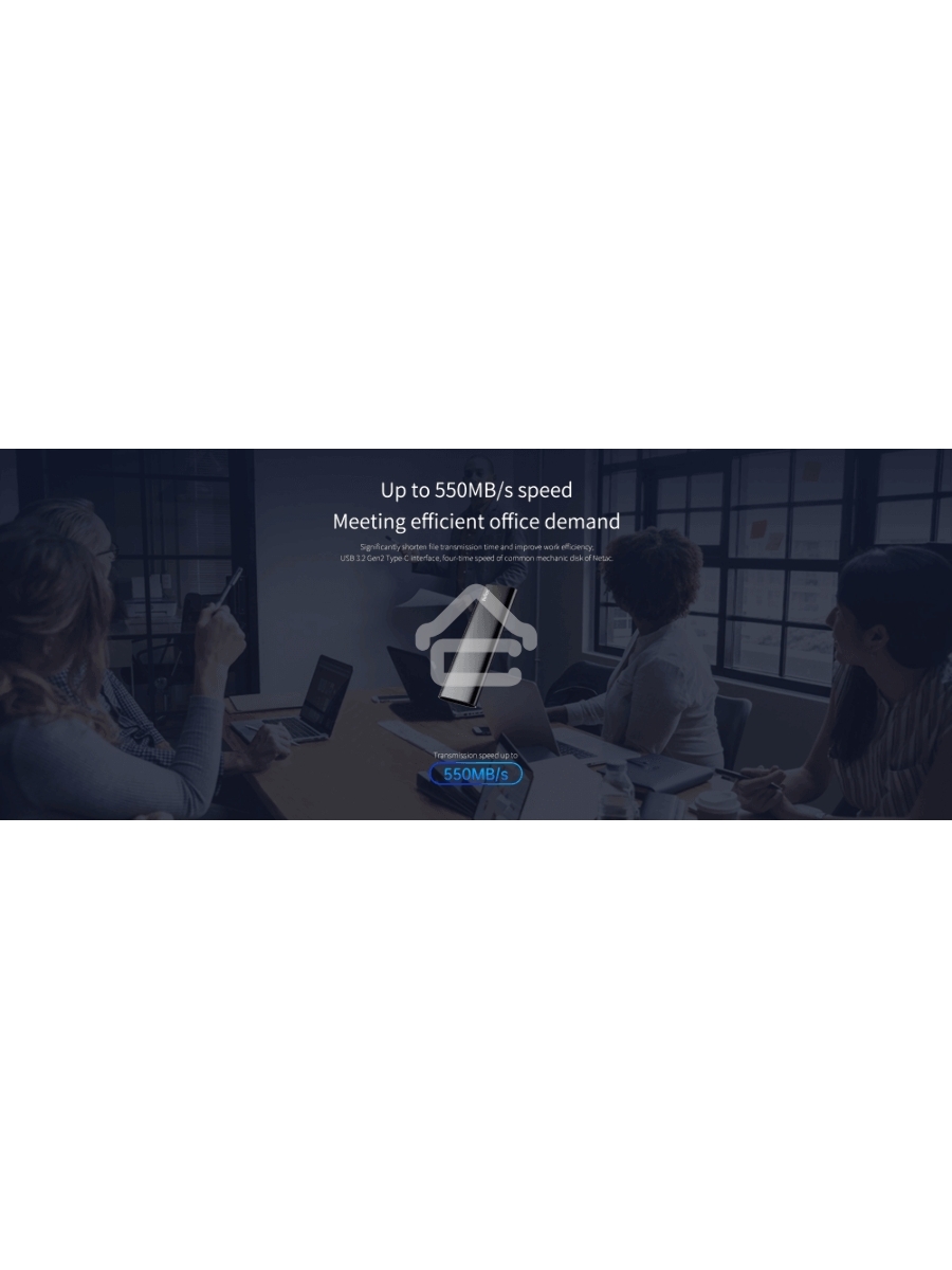 Накопитель SSD External Netac 2.0Tb Z SLIM <NT01ZSLIM-002T-32BK> (USB3.2, up to 520/480MBs, 100х29.5х9mm, Black)